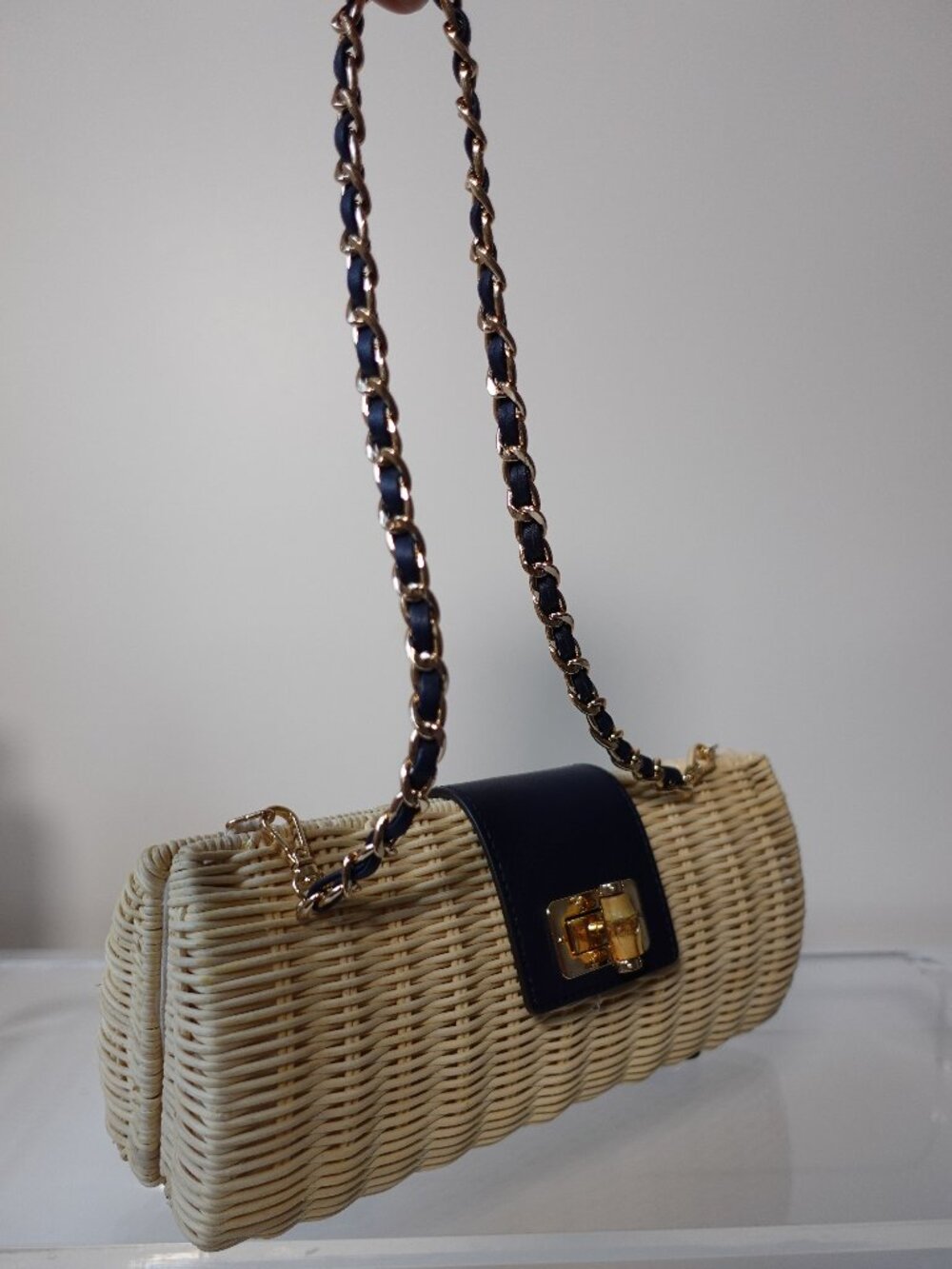 Tommy Bahama Woven Clutch with chain Strap